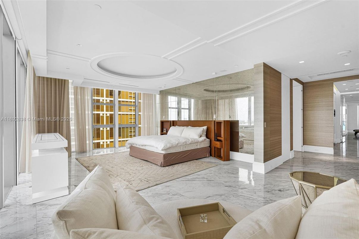 Bedroom, Interior, Marble, Recessed Lighting
