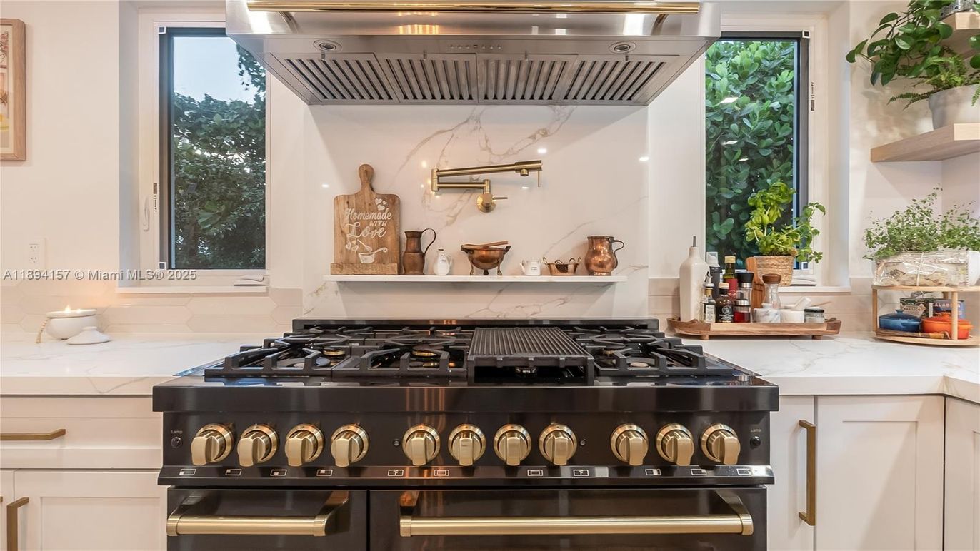 Interior, Kitchen, Marble Walls, Stainless Steel Appliances