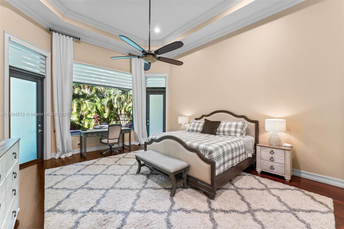 Bedroom, Home Office, Interior, Recessed Lighting, Wood Texture Flooring