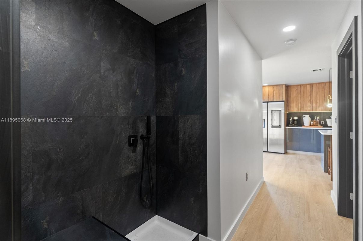 Interior, Kitchen, Recessed Lighting, Wood Texture Flooring