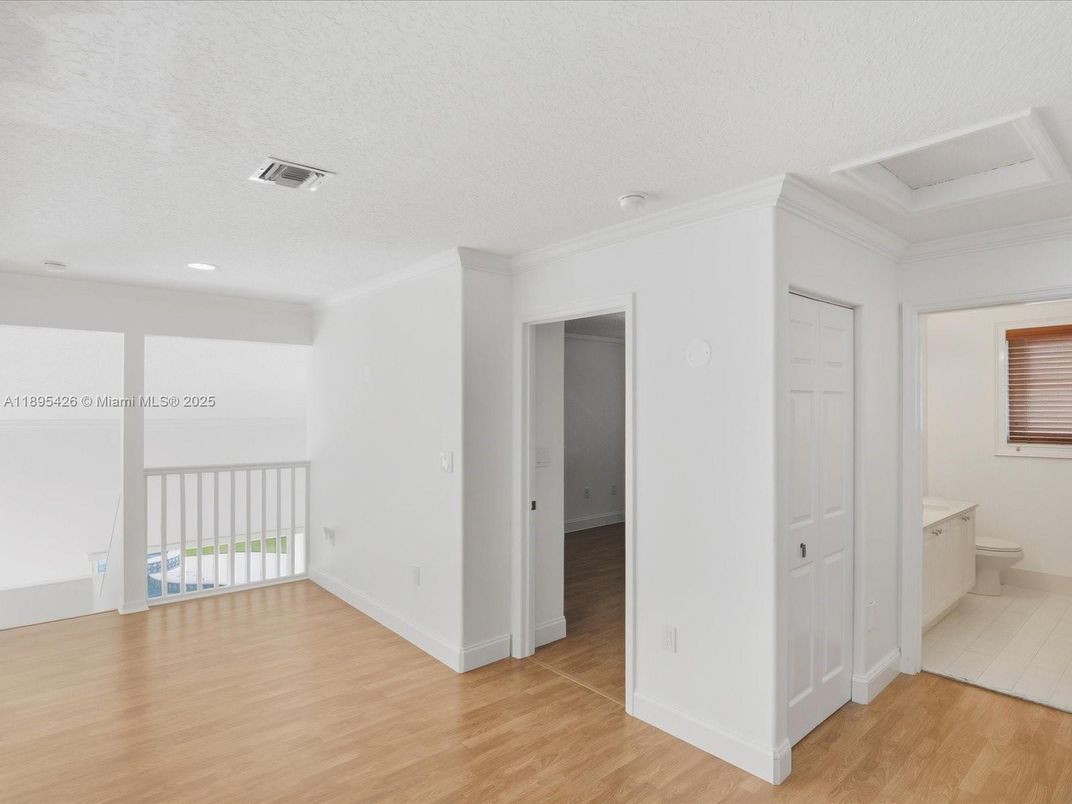 Bathroom, Empty room, Interior, Recessed Lighting, Wood Texture Flooring