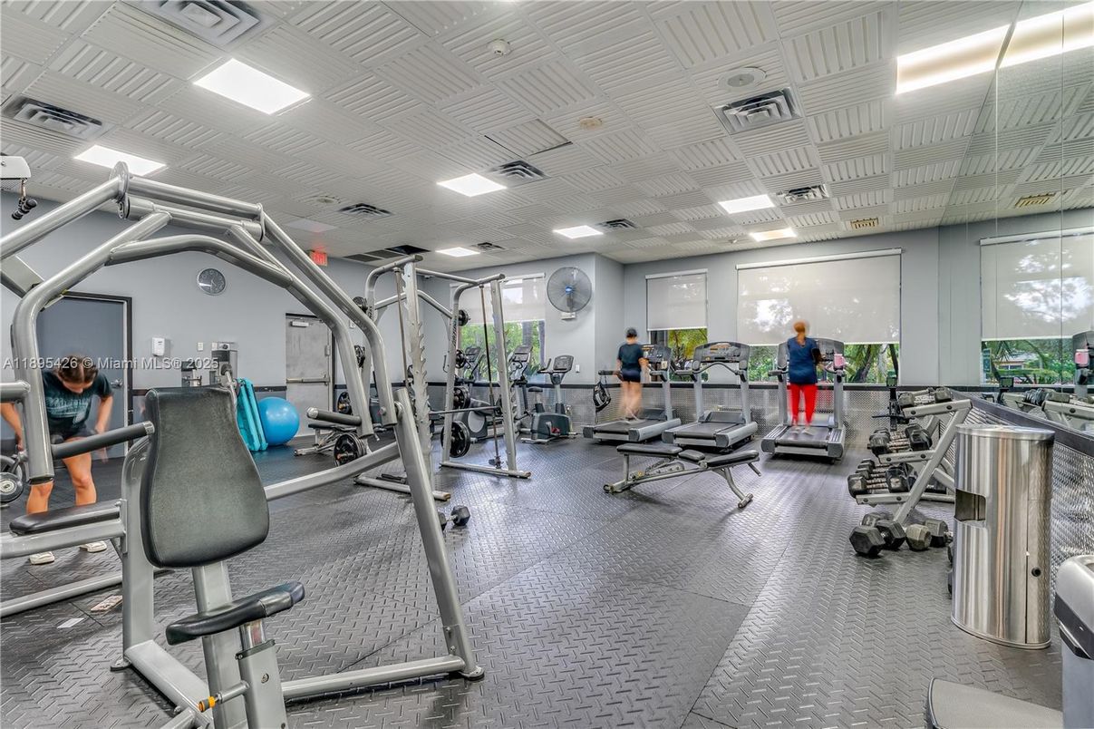 Fitness Equipment, Gym, Interior, Recessed Lighting