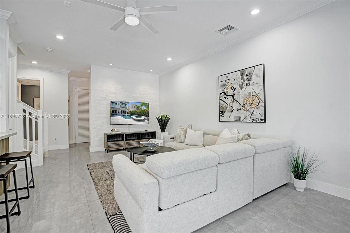 Interior, Living room, Recessed Lighting