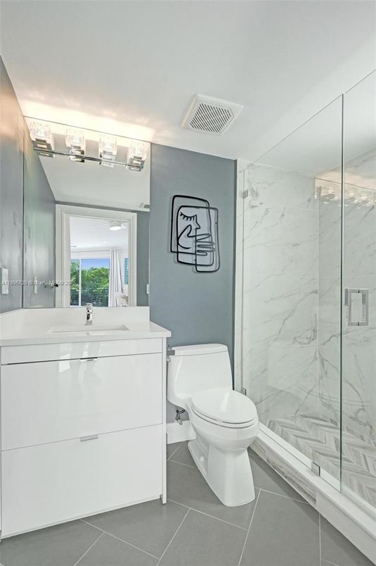 Bathroom, Glass Shower, Interior, Marble Walls