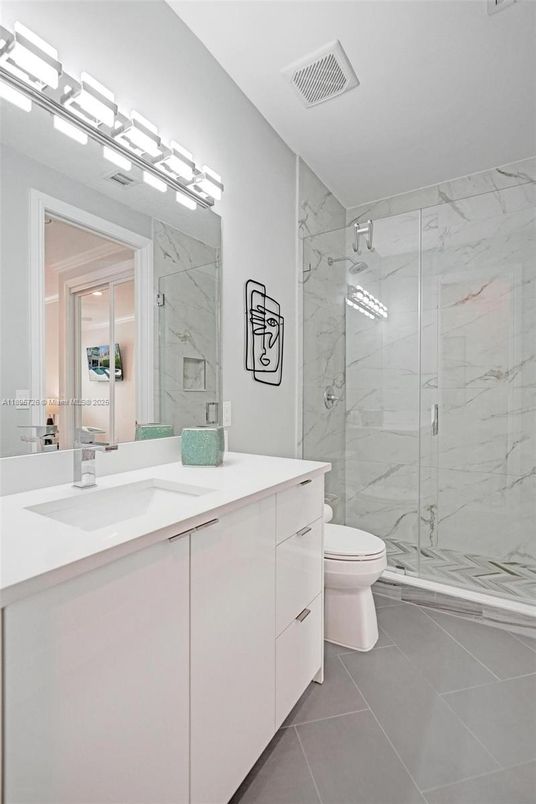 Bathroom, Glass Shower, Interior, Marble Walls