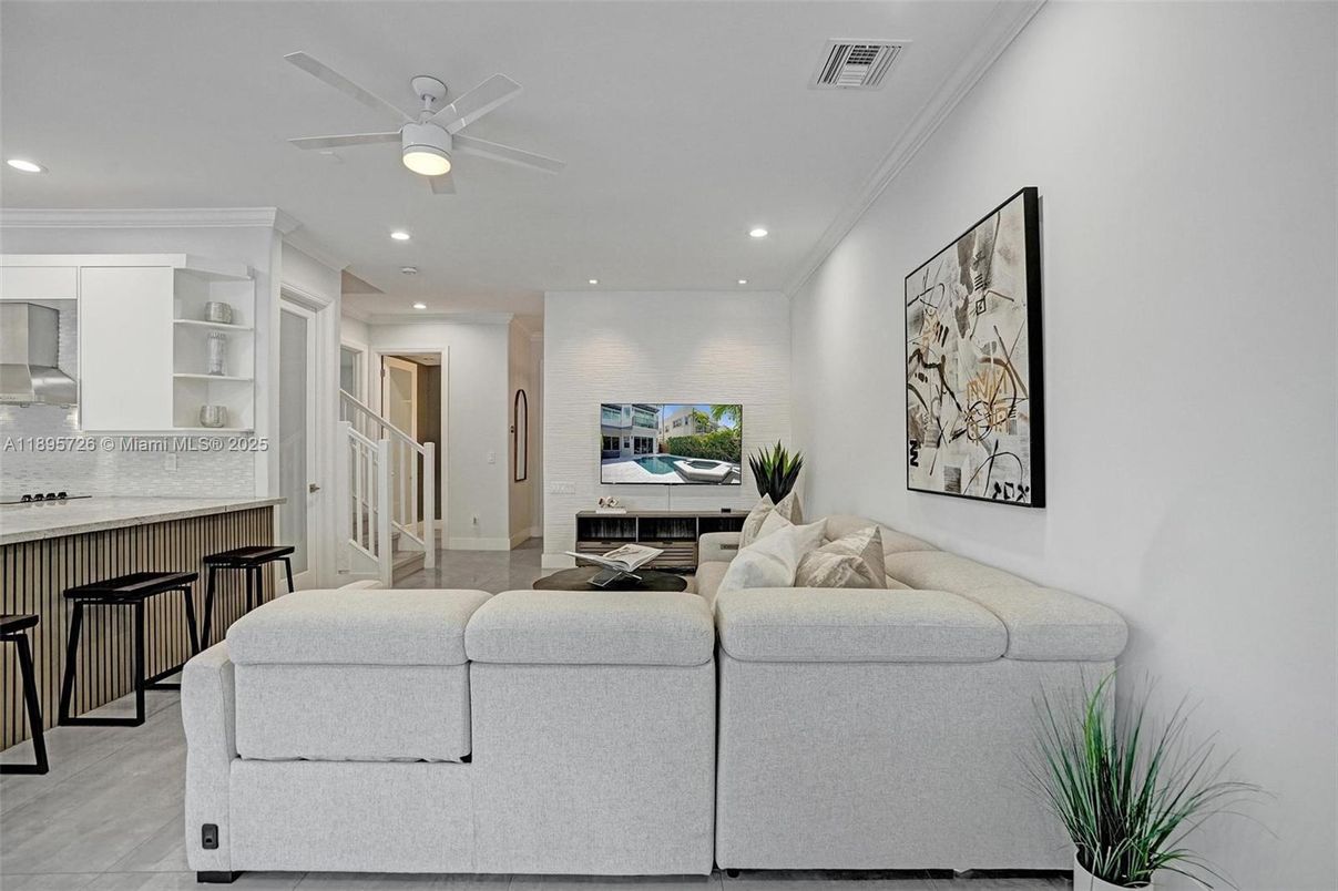 Interior, Living room, Recessed Lighting