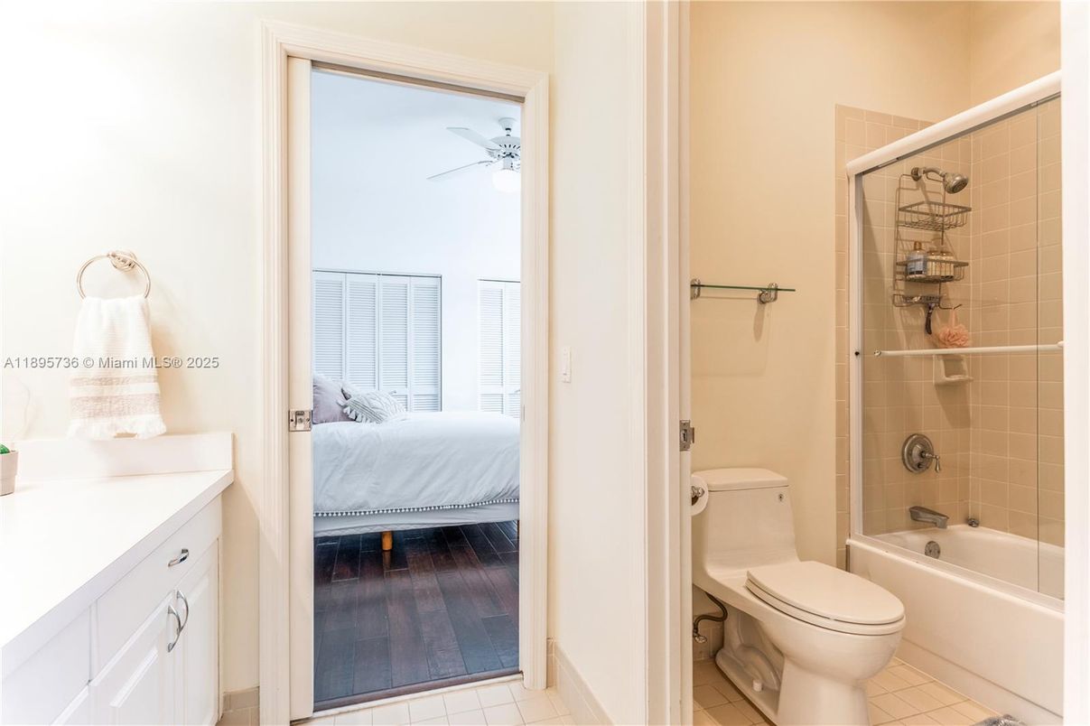 Bathroom, Bedroom, Glass Shower, Interior, Wood Texture Flooring