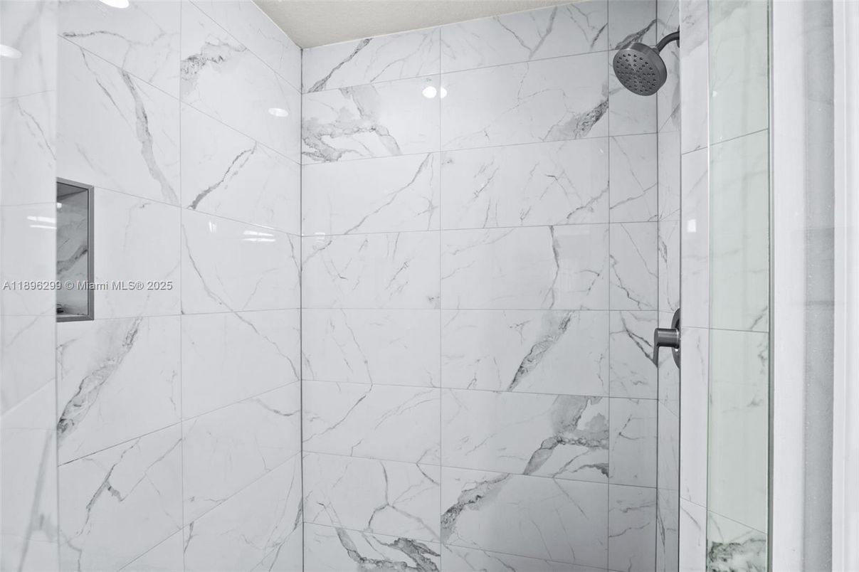 Bathroom, Glass Shower, Interior, Marble Walls