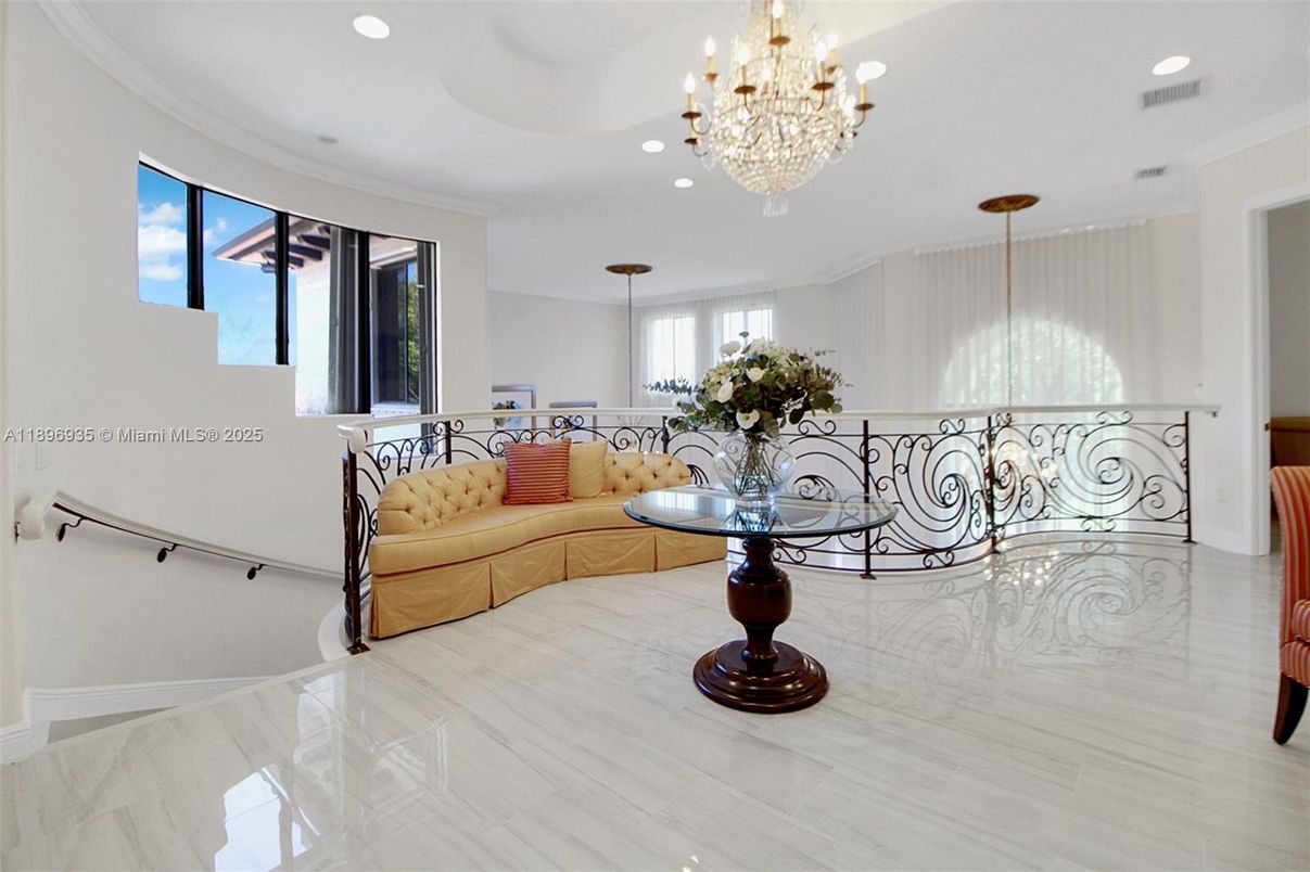 Chandelier, Interior, Marble, Recessed Lighting