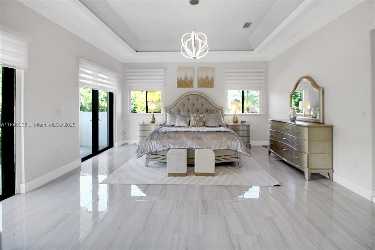 Bedroom, Interior, Marble, Pendant Lights