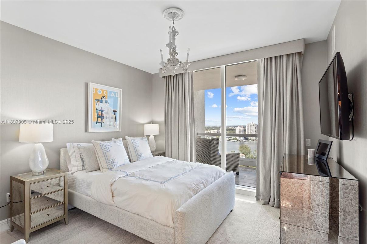 Bedroom, Chandelier, Interior