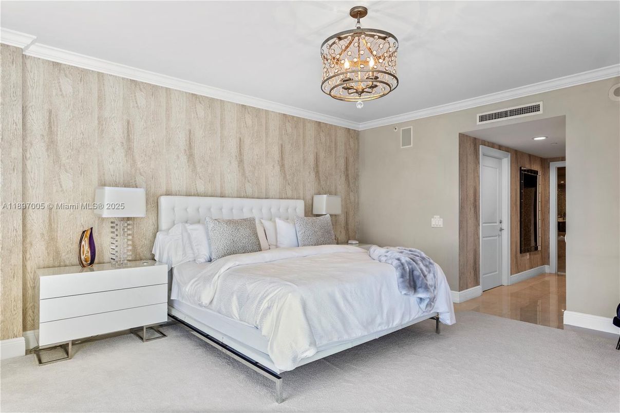 Bedroom, Chandelier, Interior