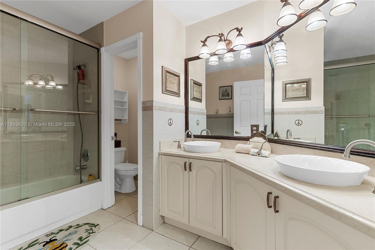 Bathroom, Dual Sink Vanities, Glass Shower, Interior