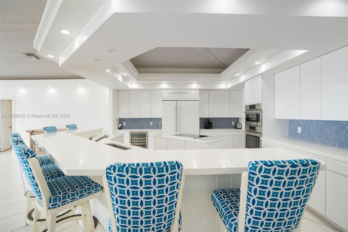 Interior, Kitchen, Recessed Lighting, Stainless Steel Appliances, Wooden Ceilings