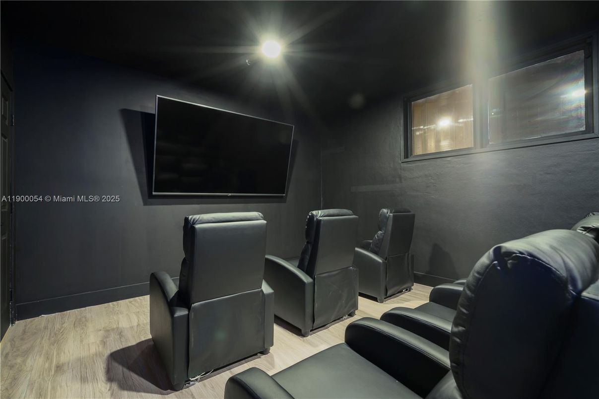 Home Theatre Room, Interior, Recessed Lighting, Theatre Room, Wood Texture Flooring