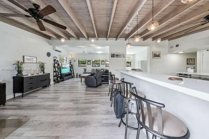 Interior, Kitchen, Living room, Pendant Lights, Wooden Beams, Wooden Ceilings, Wood Texture Flooring