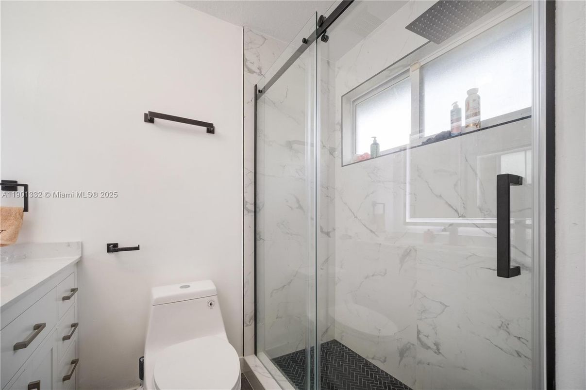 Bathroom, Glass Shower, Interior, Marble Walls