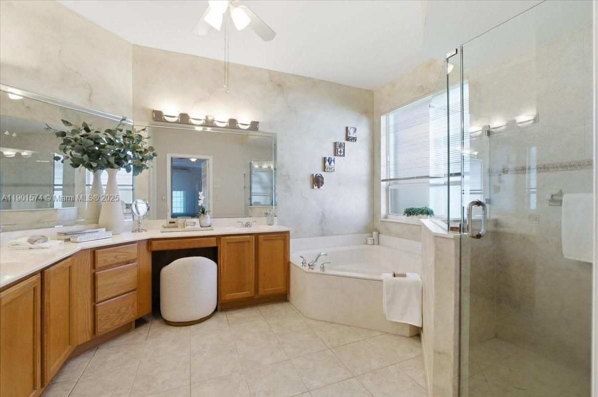 Bathroom, Dual Sink Vanities, Glass Shower, Interior