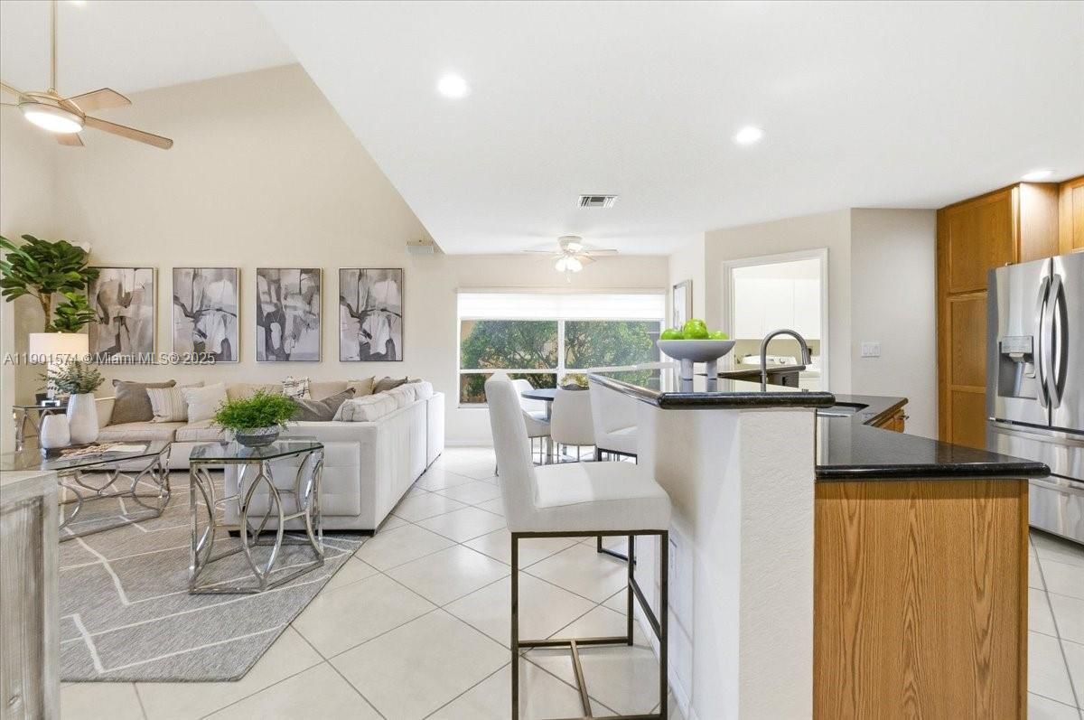 Dining room, Interior, Kitchen, Living room, Recessed Lighting