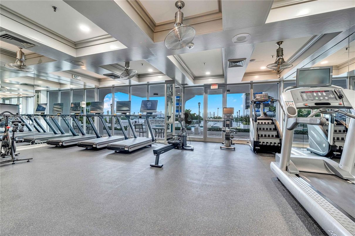 Fitness Equipment, Gym, Interior, Pendant Lights, Recessed Lighting
