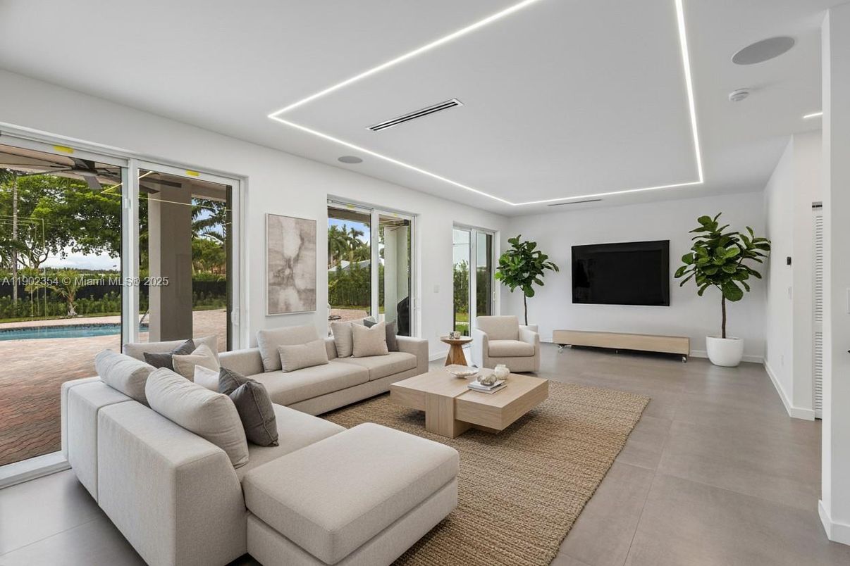 Interior, Living room, Recessed Lighting