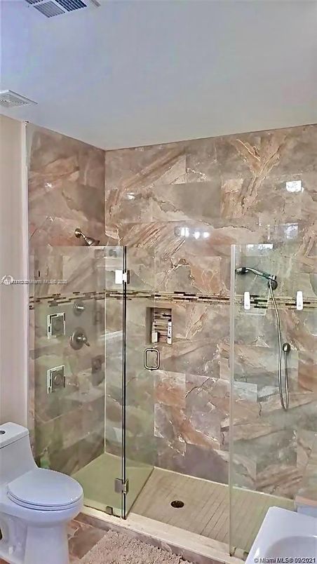 Bathroom, Glass Shower, Interior, Marble Walls