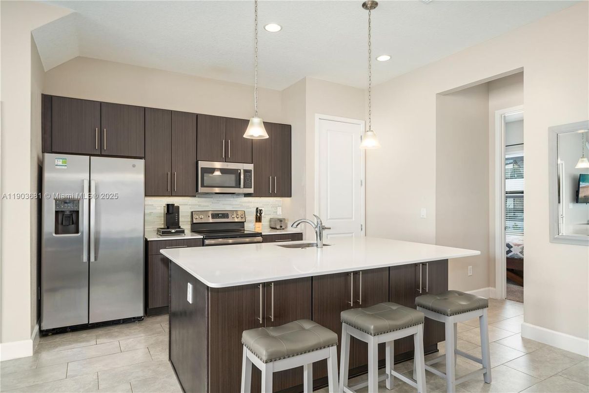 Interior, Kitchen, Pendant Lights, Recessed Lighting, Stainless Steel Appliances