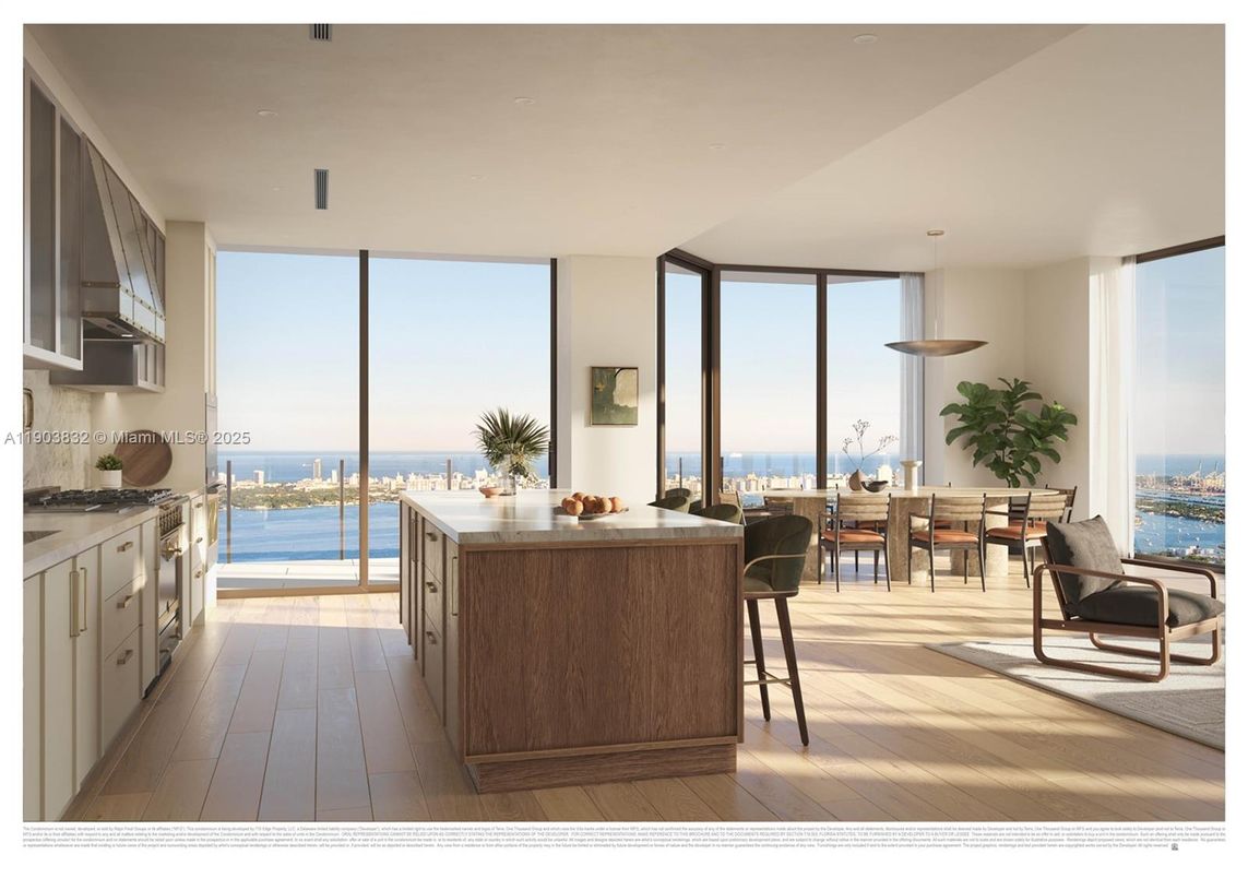 Dining room, Interior, Kitchen, Pendant Lights, Water, Wood Texture Flooring