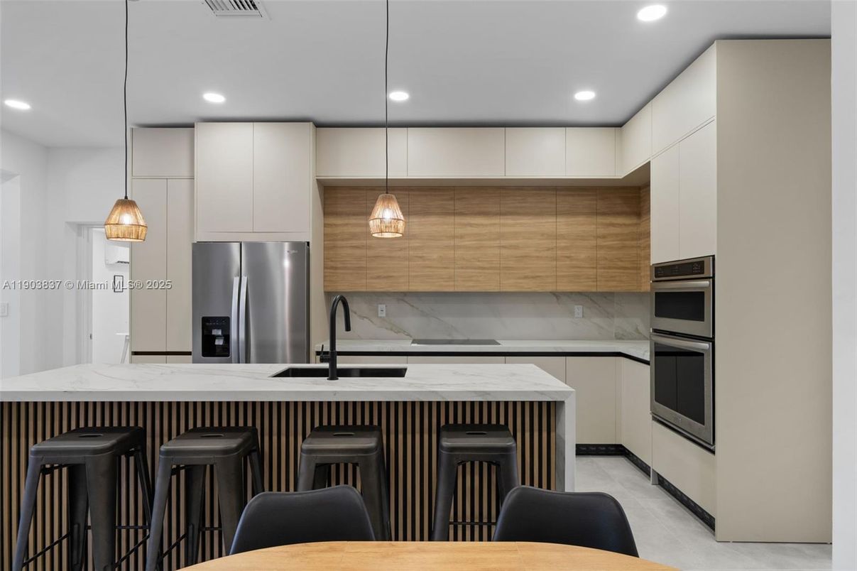 Interior, Kitchen, Pendant Lights, Recessed Lighting, Stainless Steel Appliances