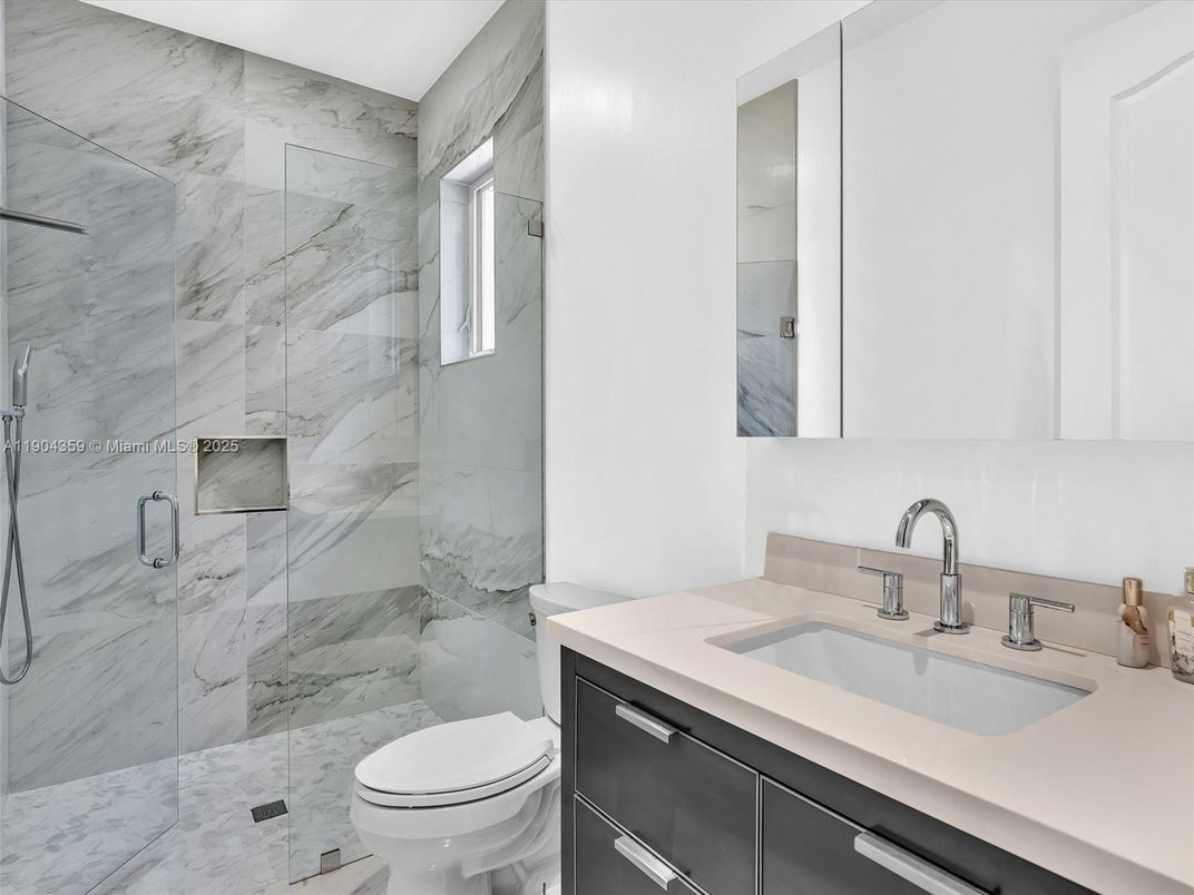 Bathroom, Glass Shower, Interior, Marble Walls