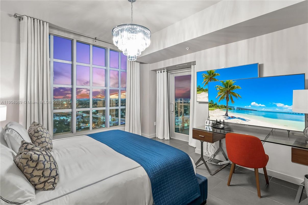 Bedroom, Chandelier, Interior