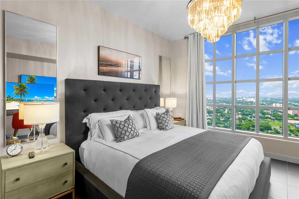 Bedroom, Chandelier, Interior