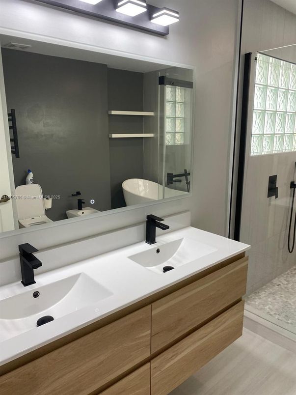 Bathroom, Dual Sink Vanities, Glass Shower, Interior