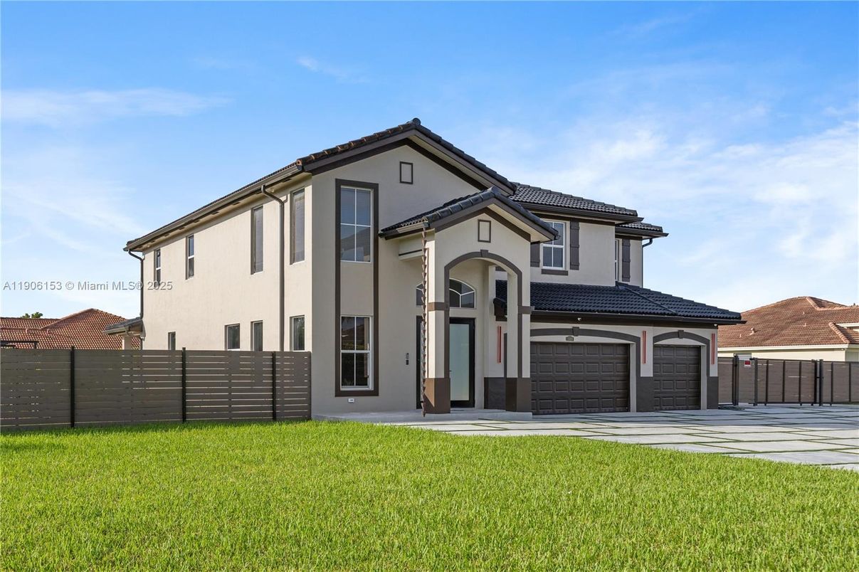 Attached, Backyard, Exterior, Facade, Mediterranean