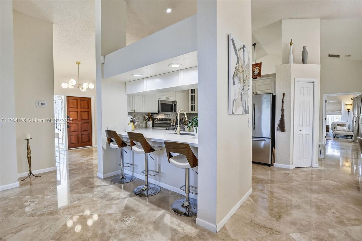 Interior, Kitchen, Pendant Lights, Recessed Lighting, Stainless Steel Appliances