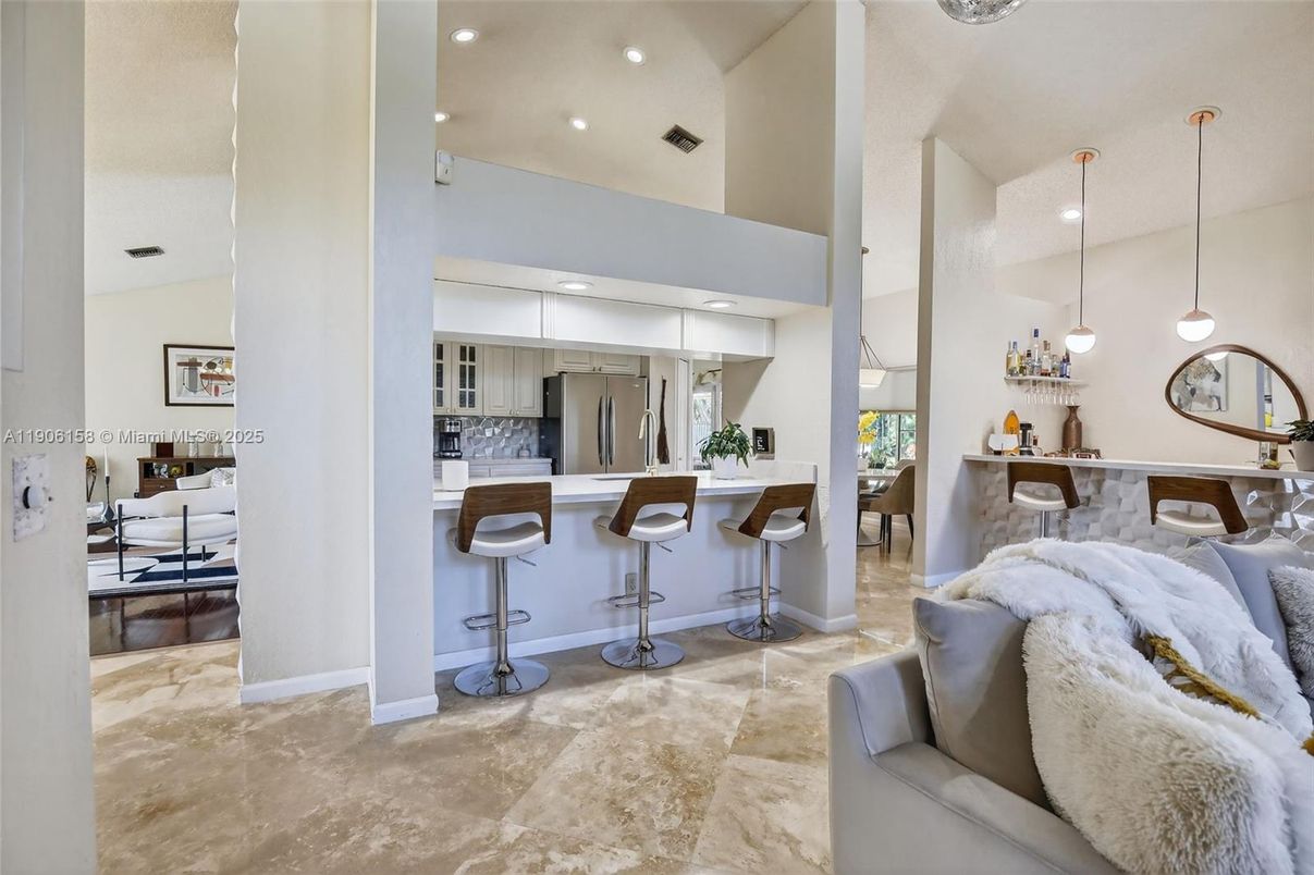 Interior, Kitchen, Pendant Lights, Recessed Lighting, Stainless Steel Appliances