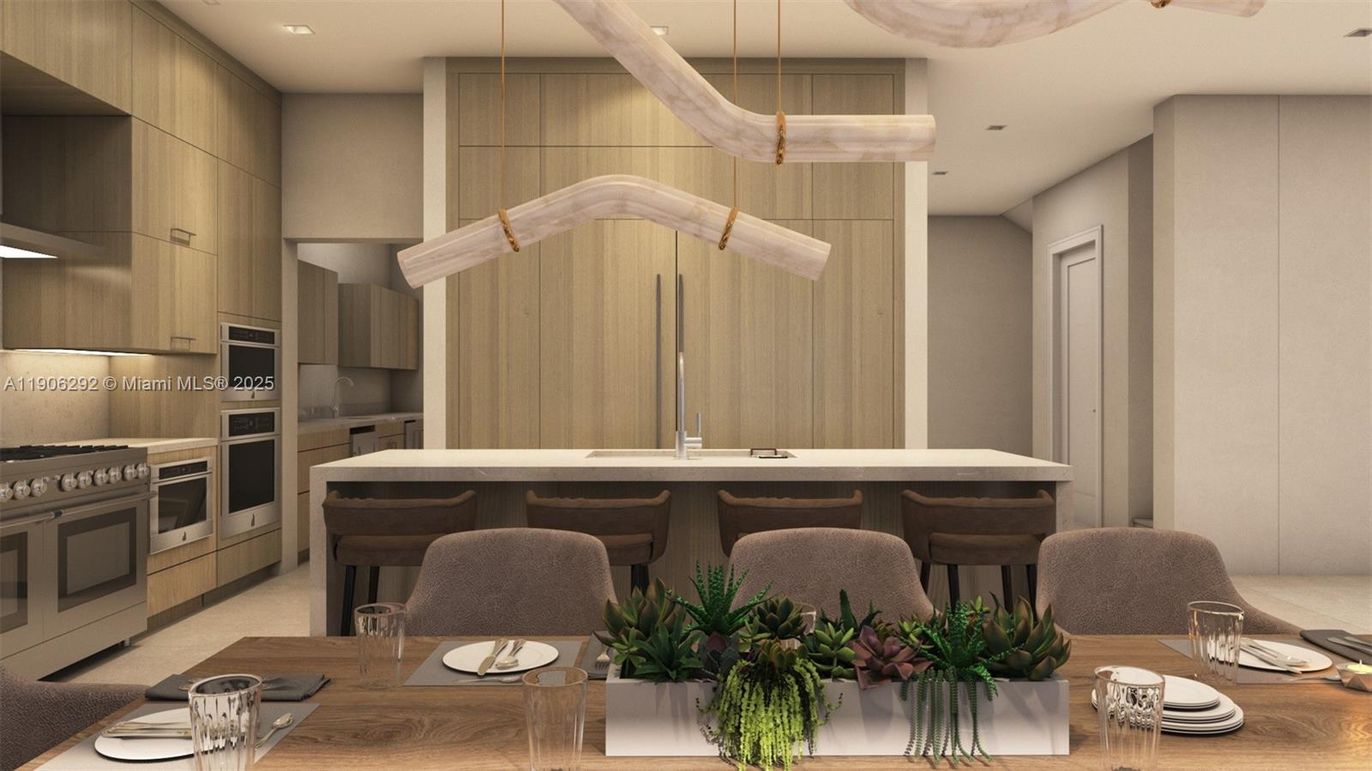 Dining room, Interior, Kitchen, Pendant Lights, Recessed Lighting, Stainless Steel Appliances