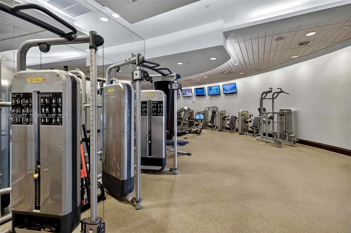Fitness Equipment, Gym, Interior, Recessed Lighting