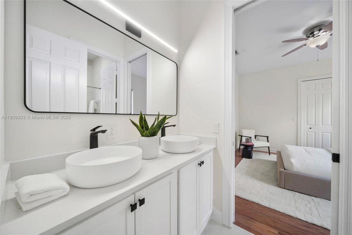 Bathroom, Bedroom, Dual Sink Vanities, Interior, Wood Texture Flooring