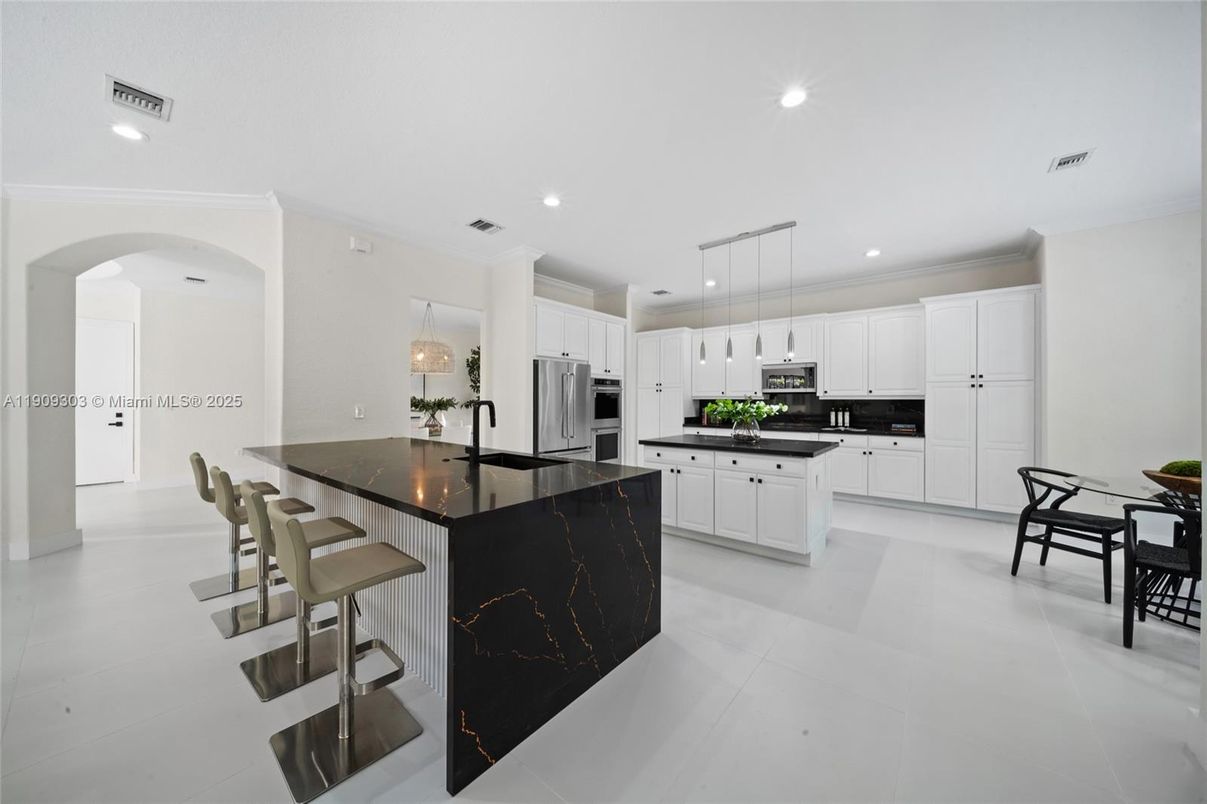 Interior, Kitchen, Pendant Lights, Recessed Lighting, Stainless Steel Appliances