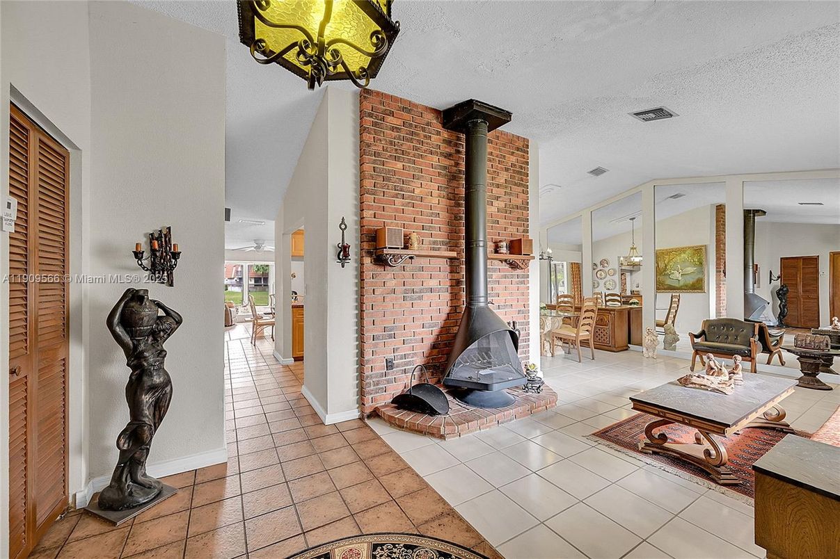 Fireplace, Interior, Stone Walls