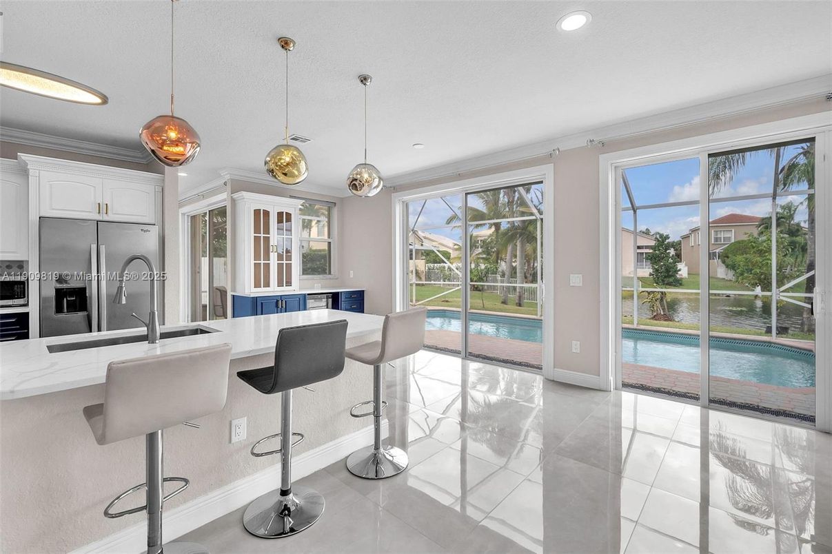 Interior, Kitchen, Pendant Lights, Recessed Lighting, Stainless Steel Appliances