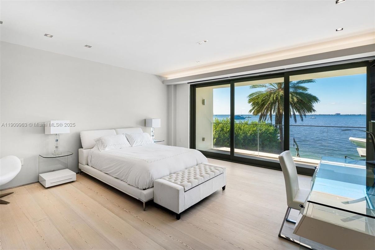 Bedroom, Interior, Recessed Lighting, Water, Wood Texture Flooring