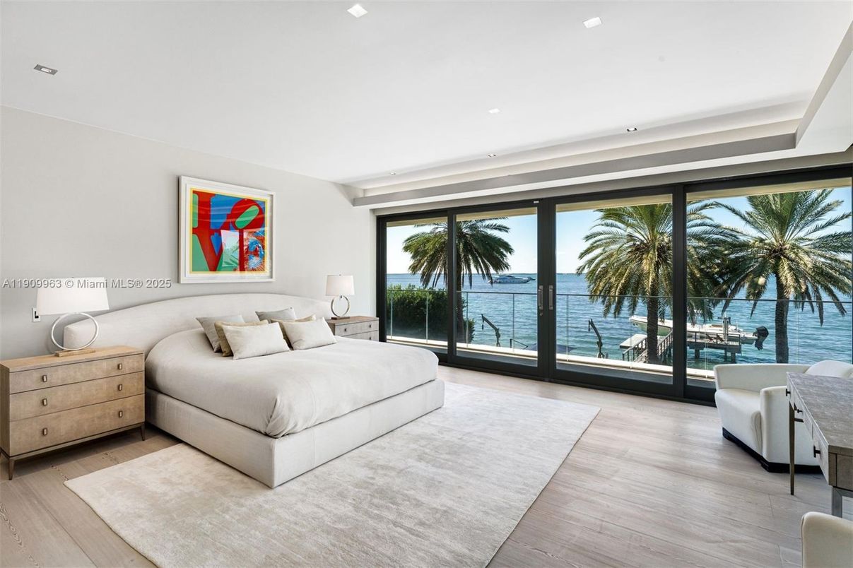 Bedroom, Interior, Recessed Lighting, Water, Wood Texture Flooring