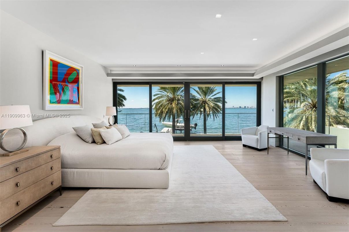 Bedroom, Interior, Recessed Lighting, Water, Wood Texture Flooring