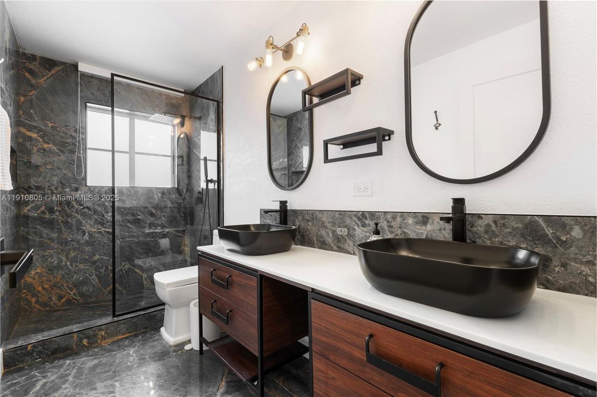Bathroom, Dual Sink Vanities, Glass Shower, Interior