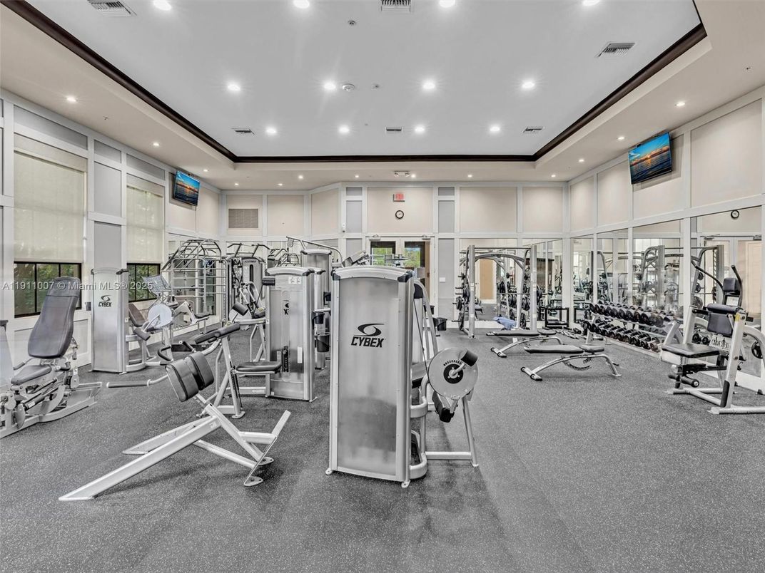 Fitness Equipment, Gym, Interior, Recessed Lighting