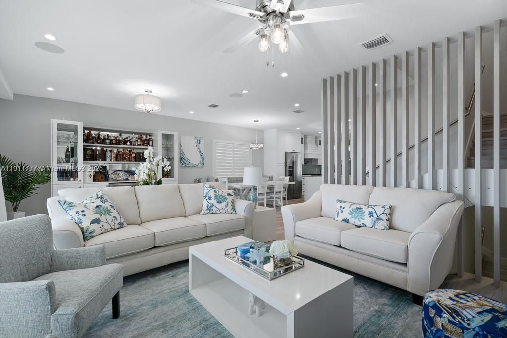 Dining room, Interior, Kitchen, Living room, Recessed Lighting