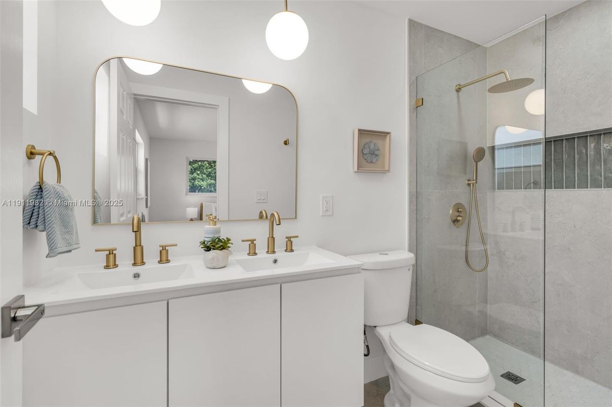 Bathroom, Dual Sink Vanities, Glass Shower, Interior