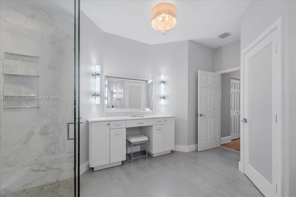 Bathroom, Glass Shower, Interior, Marble Walls